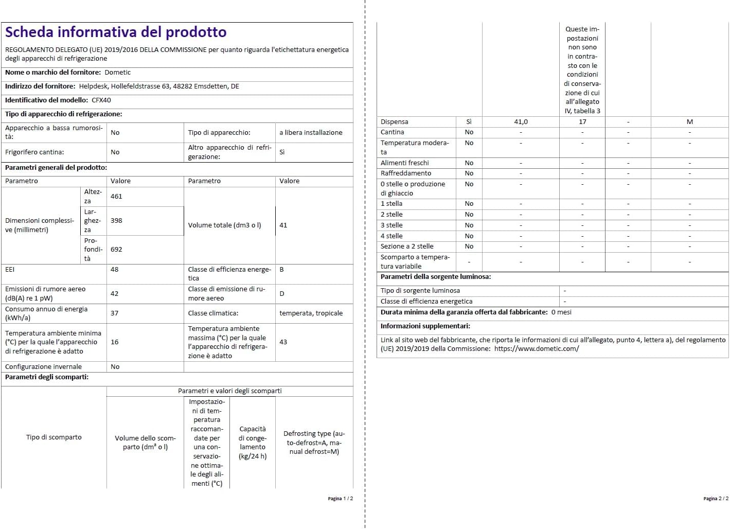 DOMETIC CFX 40 Kompressor-Kühlbox, 38 Liter, 12/24 V und 230 V für Auto, LKW, Boot, Wohnmobil und Steckdose, mit USB Anschluss