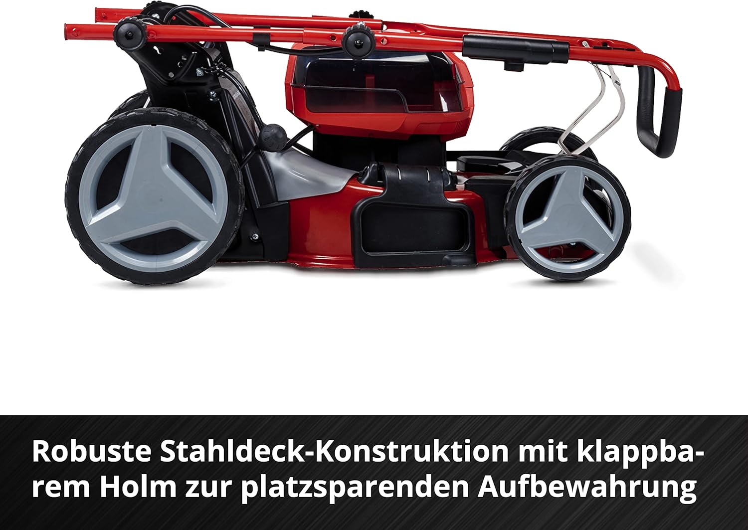 Einhell Akku-Rasenmher GE-CM 36/47 S HW Li Kit Power X-Change (36 V, 47 cm Schnittbreite, bis 700 m, Brushless, Radantrieb, 75 L Fangkorb, inkl. 4x 4,0 Ah + 2x Twincharger)