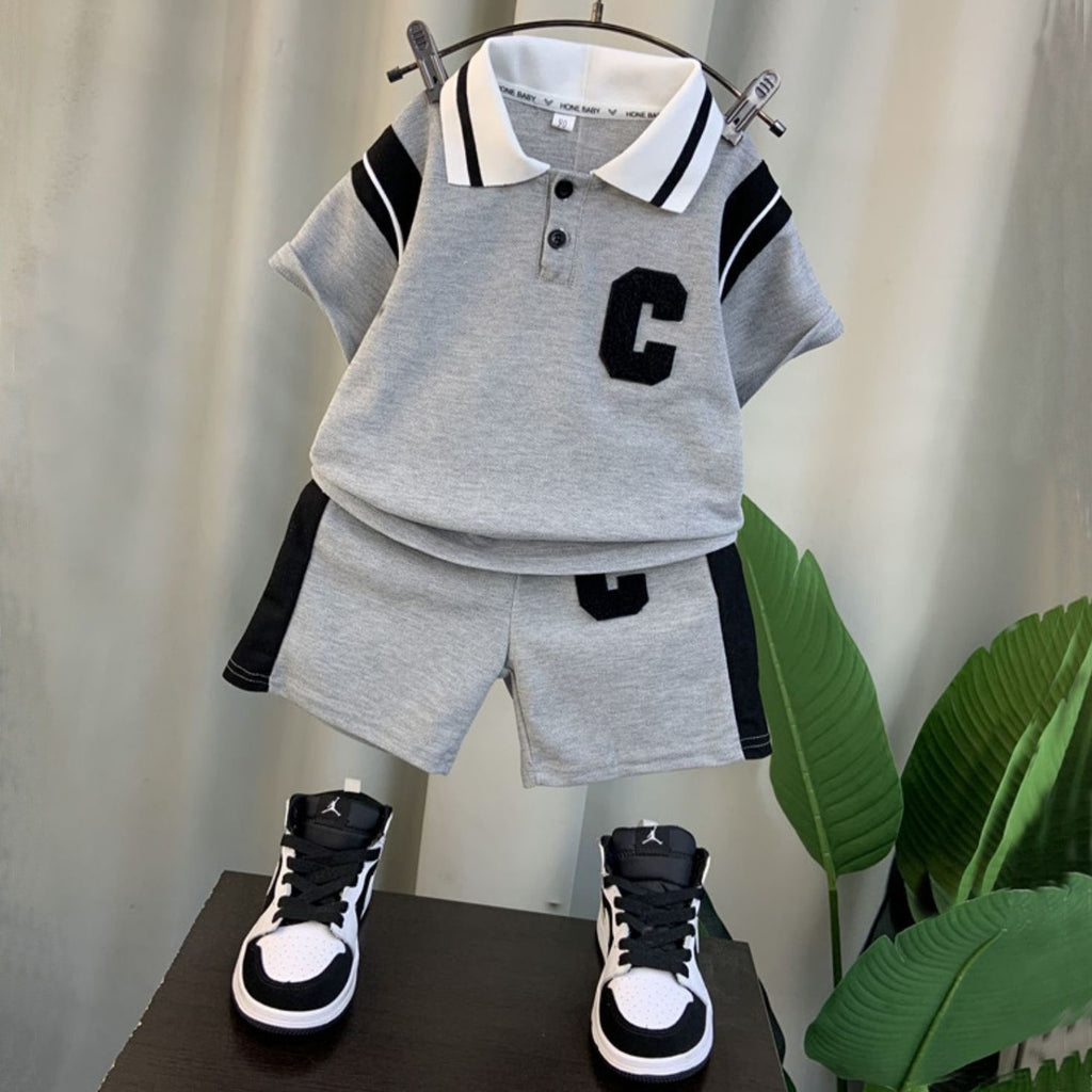 Boys Summer Clothing Set Lightweight Kids Polo Shirts For Summer