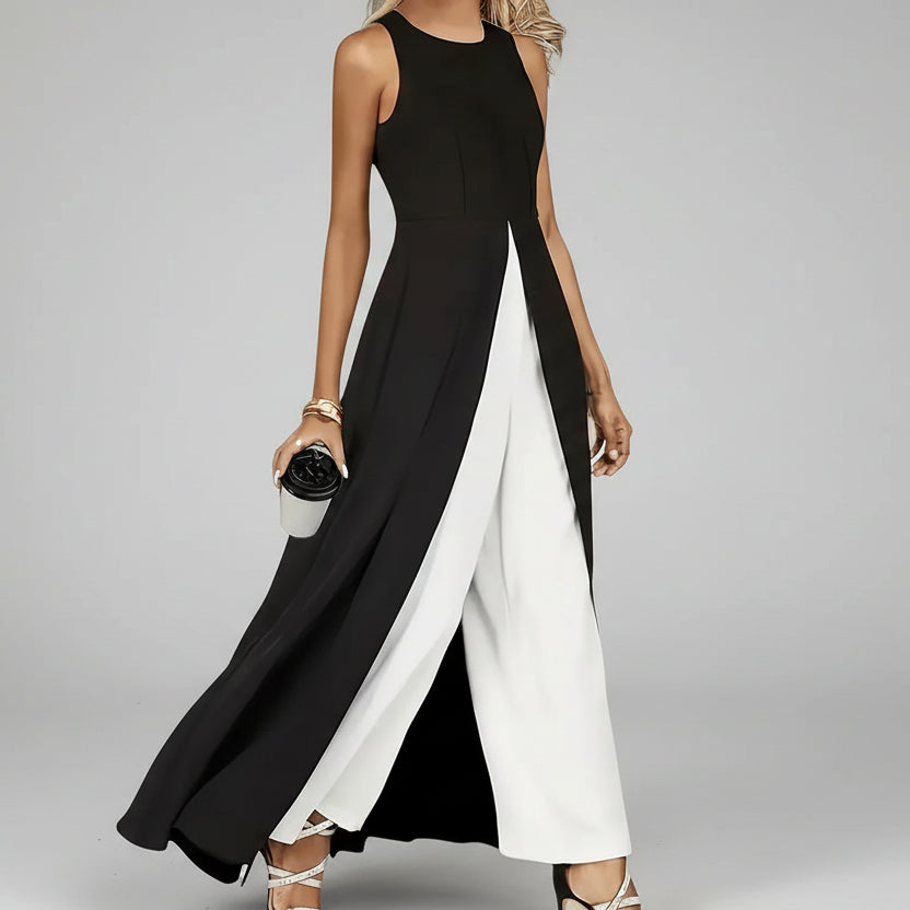 Damen Jumpsuit mit Reißverschluss Vorderansicht elegant und modern