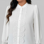 Damen Relaxed Fit Langarm Top Vorderansicht im süßen Casual Stil