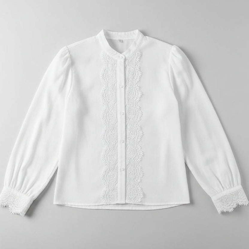 Damen Relaxed Fit Langarm Top Vorderansicht im süßen Casual Stil