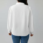 Damen Relaxed Fit Langarm Top Vorderansicht im süßen Casual Stil