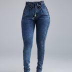 Damen Skinny Jeans mit Fransensaum Vorderansicht Slim Fit