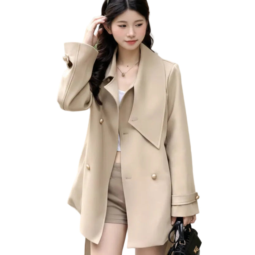 Stilvoller Socialite Mantel für Damen mit langen Ärmeln