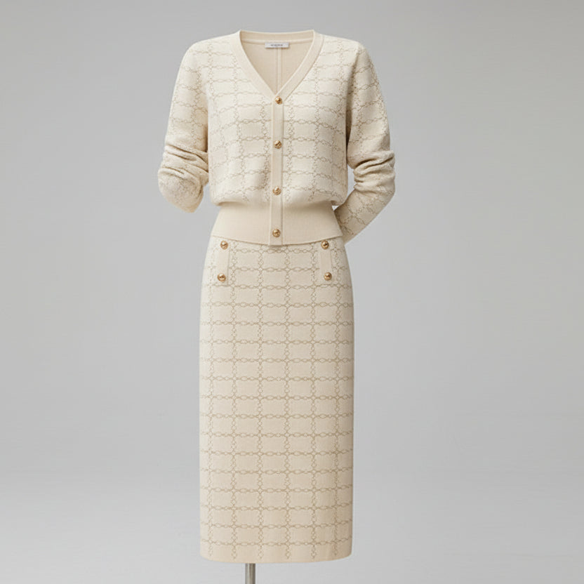 Damen Zweiteiler Anzug im britischen Stil Vorderansicht kariert