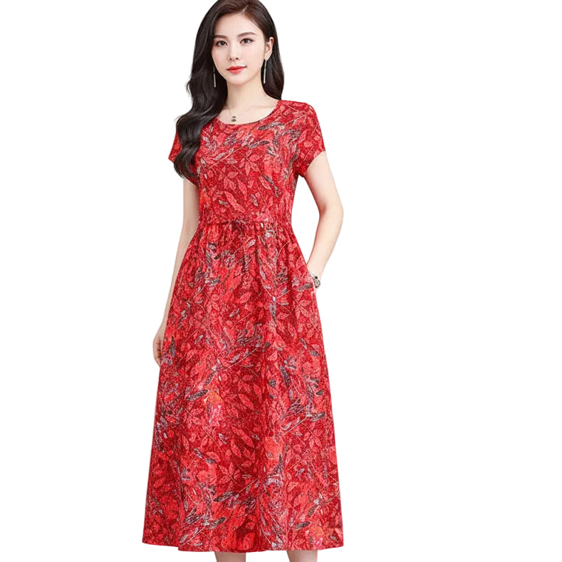 Elegant commuter midi dress for women casual fashion
